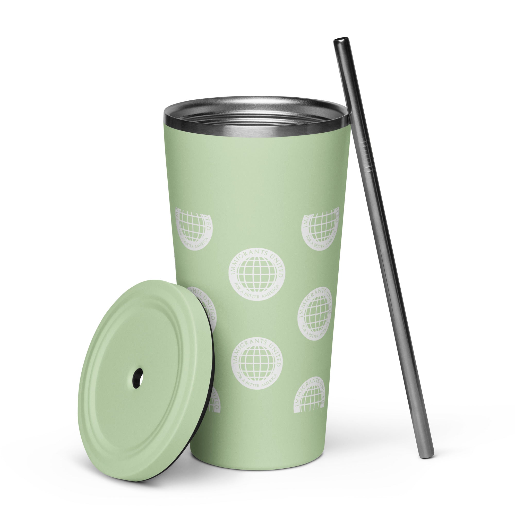Immigrants United Insulated tumbler with a straw