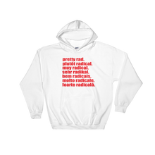 Pretty Rad Languages - Red Print - Hooded Sweatshirt