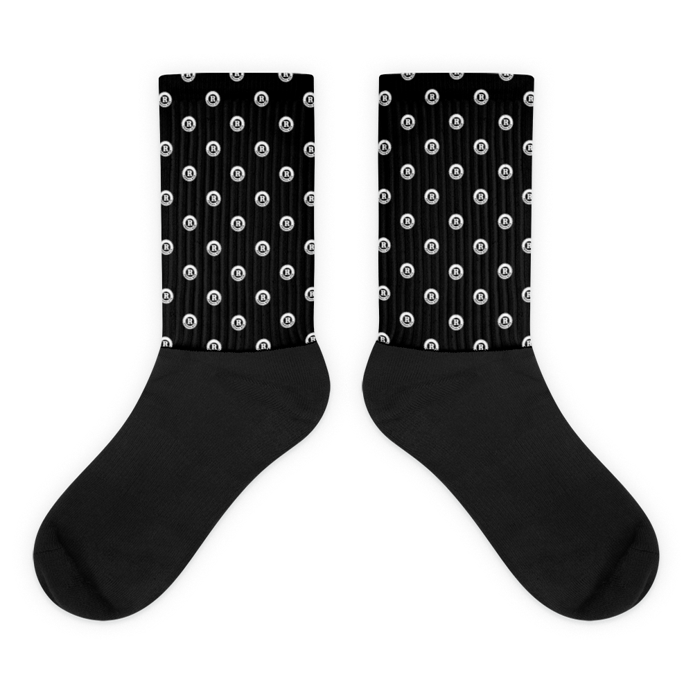 Pretty Rad Medallion Print Black foot socks