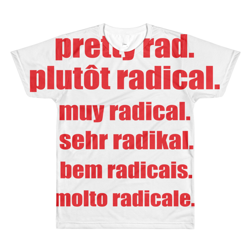 Pretty Rad Languages - Red - All-Over Printed T-Shirt