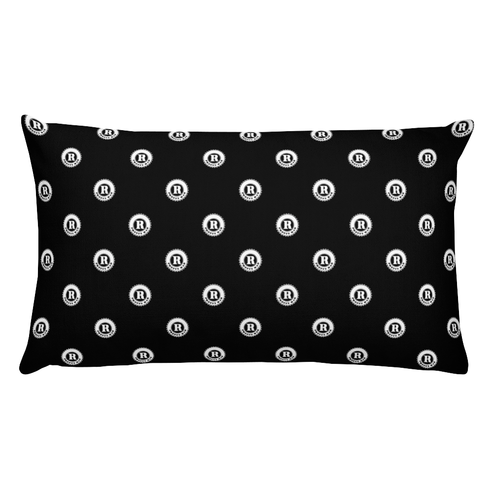 Pretty Rad Medallion Pattern Rectangular Pillow (Black)