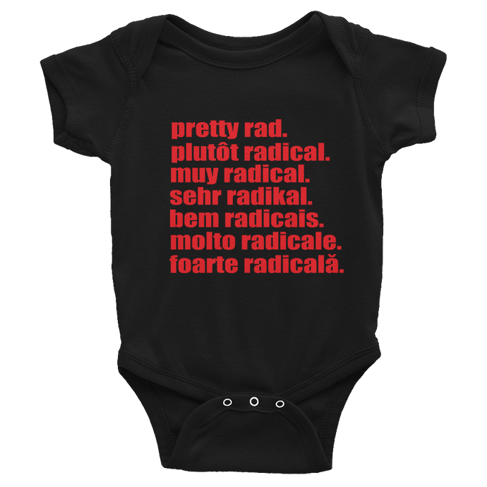 Pretty Rad Languages - Red Print - Infant Bodysuit