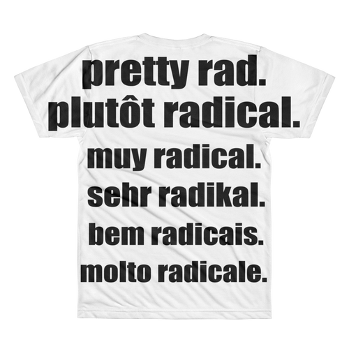 Pretty Rad Languages - Black - All-Over Printed T-Shirt
